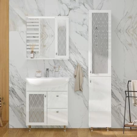 Пенал для ванной напольный Volna Milena 35 белый глянец