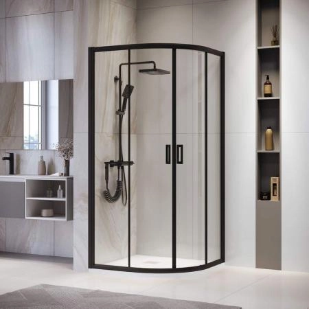 Душевой уголок RGW PA-52B Passage 80x80 Черный матовый прозрачное