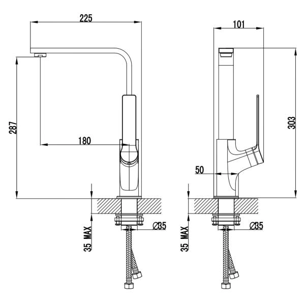 Смеситель для кухонной мойки Azario VISE графит (AZ-VQQ568330AJ)