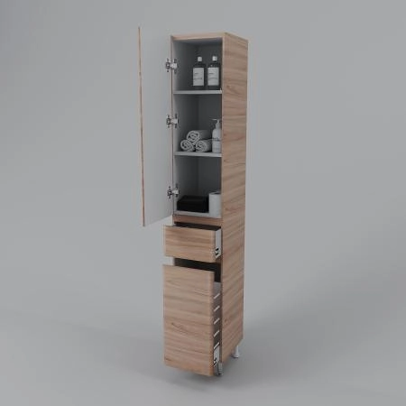 Колонна универсальная Style Line Атлантика 35 L с корзиной, Люкс ясень перламутр, PLUS