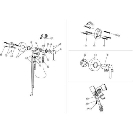 Смеситель Paini Aosta 92CR304KM для биде, хром