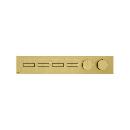 Gessi Hi-Fi Смеситель для душа, встраиваемый, термостатический, с включением до 4 источников одновременно (внешняя часть), цвет: Gold brushed Pvd