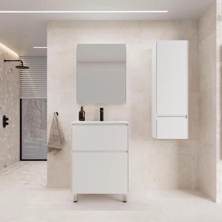 Тумба напольная Style Line ЛИМА 60 эмаль, под раковину LINE 60, 2 ящ., PLUS, белый матовый