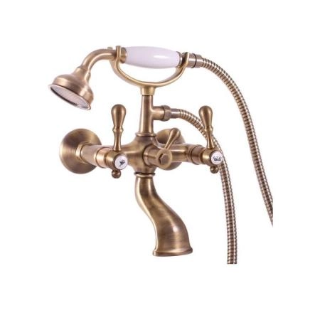Смеситель Rav Slezak MORAVA RETRO MK459.5/2SM для ванны, цвет Бронза классический с головным душем