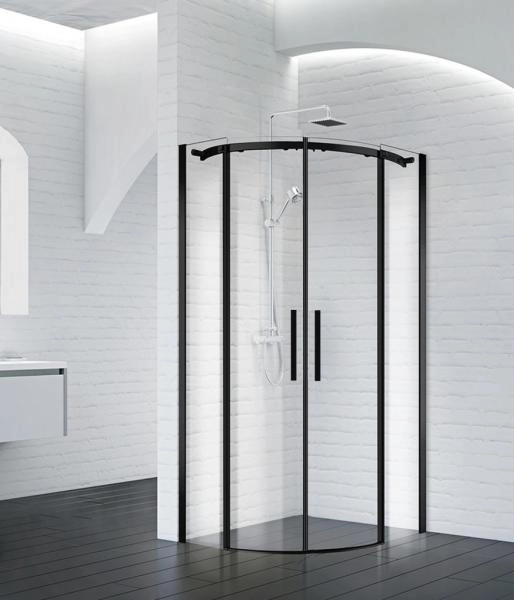 Душевой уголок BelBagno ACQUA 90x90 прозрачное стекло 8 мм профиль черный матовый ACQUA-R-2-90-C-NERO