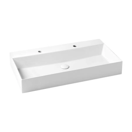 AZZURRA ELEGANCE Squared раковина подвесная/накладная 102х45см с 2 отв. под смеситель , цвет белый