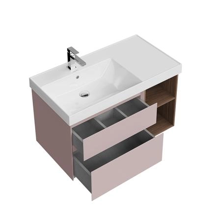 Тумба Kerama Marazzi CUBO КУБО CUB.90.2Lh\MAL.N левая подвесная с ящиками 90, мальва матовая-древесная
