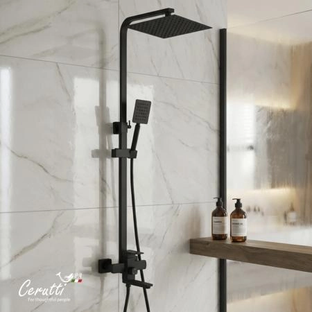 Душевая стойка CeruttiSPA РУФИНО MB (RUFINO MB) из нержавеющей стали, цвет черный матовый