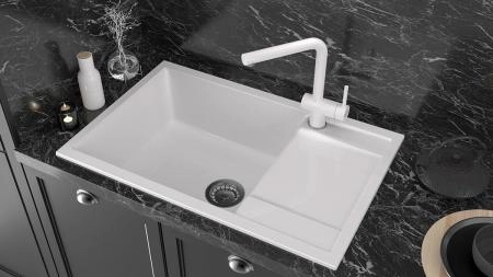 Кухонная мойка Paulmark VERLASS PM317850-WH белый 780х500 кварцевая