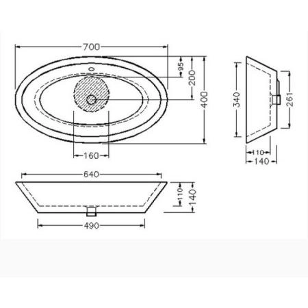 Раковина Hatria HappyHour Y0M9 70x40