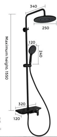 Душевая система Gappo G2495-5 для ванны, черный