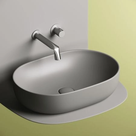 Умывальник чаша накладная овальная (цвет Антрацит Матовый) Element 600x415x135мм