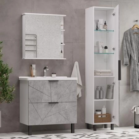 Пенал для ванной напольный Volna Twing 40 бетон