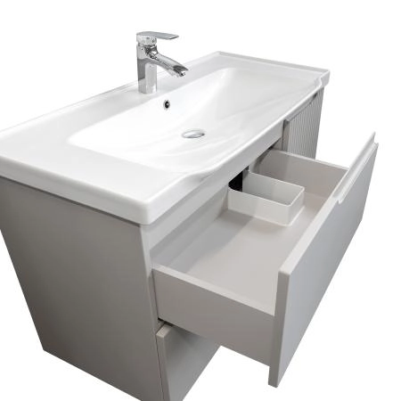Тумба с раковиной Comforty Сидней-100 00-00022768CF серый шелк с раковиной CF188057-100