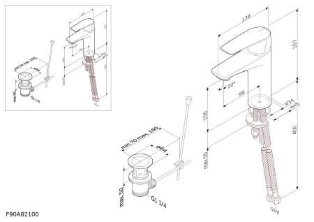 Смеситель для раковины AM.PM Gem F90A82100 хром