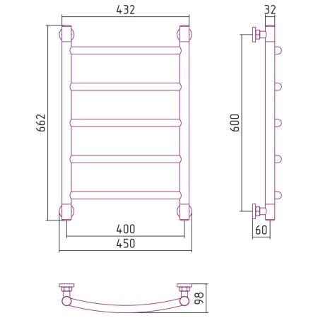 Полотенцесушитель Сунержа Галант+ 450x662 водяной