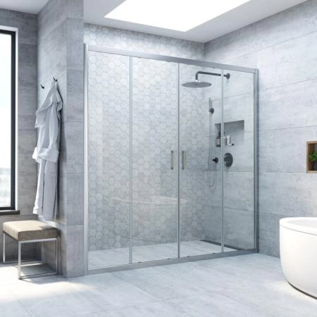 Душевая дверь Vegas-glass Z2P NOVO h2000 190 07 01, профиль матовый хром, стекло прозрачное