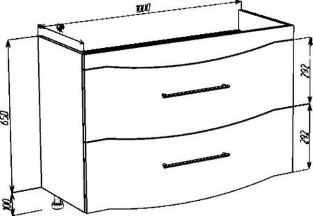 Тумба под раковину Bellezza Сесилия 105 напольная с 2 ящ. белая