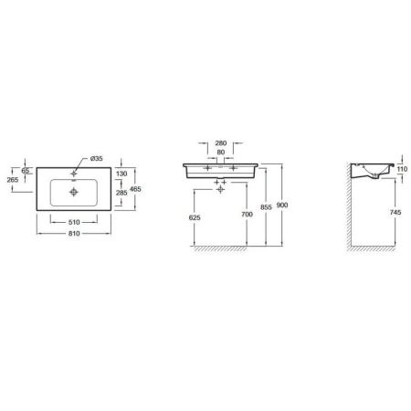 Раковина Jacob Delafon VOX EXAE112-00 80 см подвесная