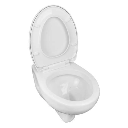 Унитаз подвесной Azario STELLA 370х400х550 безободковый, с быстросъемным сидением микролифт, белый (AZ-VT005+AZ-VT005sc)