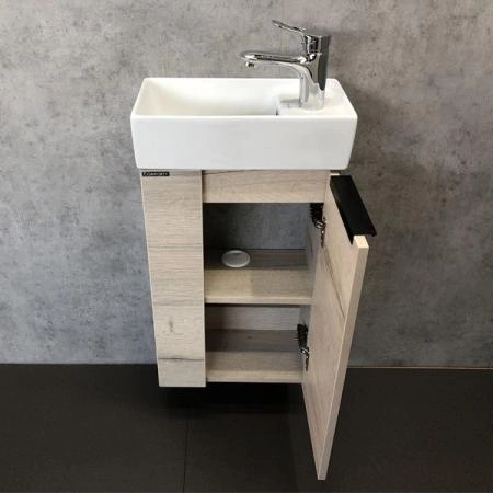 Тумба с раковиной Comforty Асти-40 дуб дымчатый