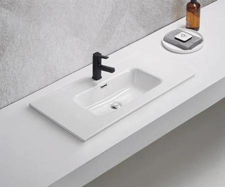 Раковина Gid 9090s 91x47 встраиваемая сверху белая