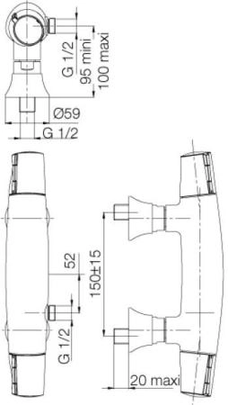Термостатический смеситель для душа Jacob Delafon Symbol E71683