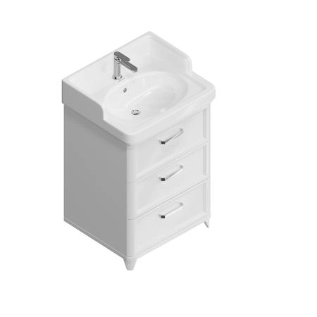 Тумба Kerama Marazzi POMPEI ПОМПЕИ PO.N.60.3\WHT напольная с 3 ящиками 60, белая глянцевая
