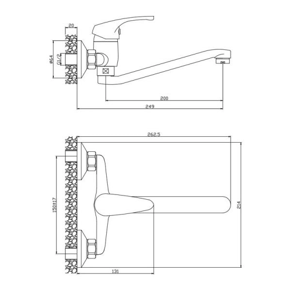 Смеситель OLIVES Avila 02410AV для кухни,хром