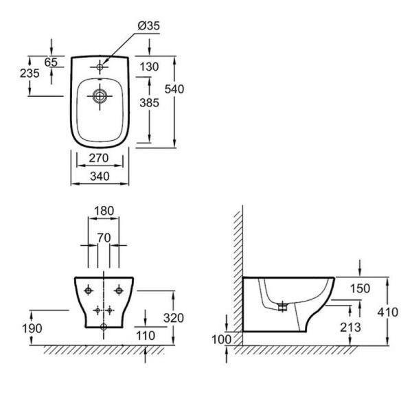 Биде Jacob Delafon STRUKTURA EMC0002-00 подвесное