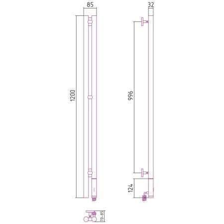 Полотенцесушитель Сунержа Нюанс 85x1200 электрический