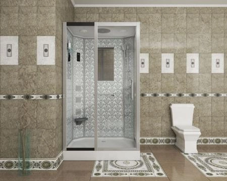 Душевая кабина Niagara Luxe NG-7711WL (900x1200х2150) низкий поддон стенки БЕЛЫЕ