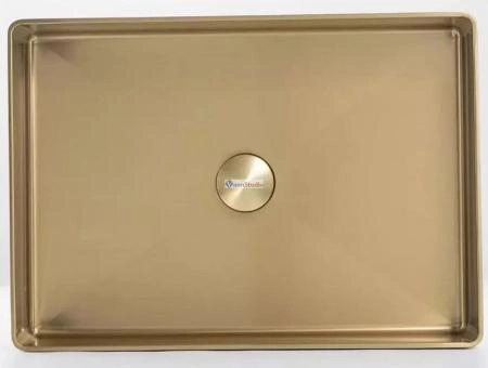 Раковина Gappo GX201-3 36x36 Cатин золотой нерж.сталь на столешницу