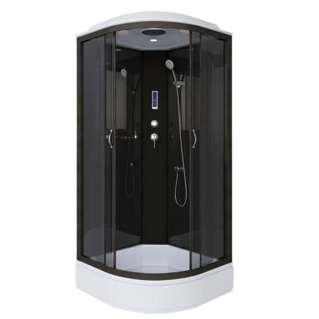 Душевая кабина Niagara NG-6501-14P 900х900х2150 средний поддон 26см стекло тонированное алюм черный