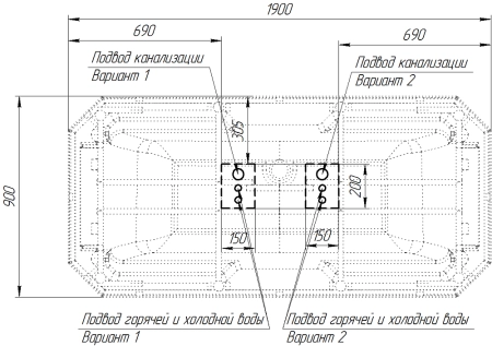 Ванна "ФЕРНАНДО" (чаша, рама-подставка на декоративных ножках, подголовник - 2 шт., исполнение бронза)