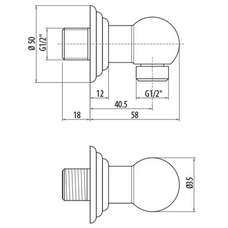 Gattoni PD Выпуск для душа 1/2&rdquo;, цвет хром