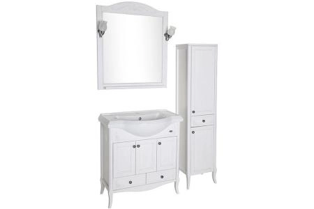 Тумба под раковину ASB-Woodline Салерно 80 патина серебро