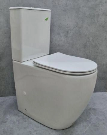 Унитаз Ceramalux 1289A напольный безбодковый с бачком ( GEBERIT ) сиденье микролифт, белый