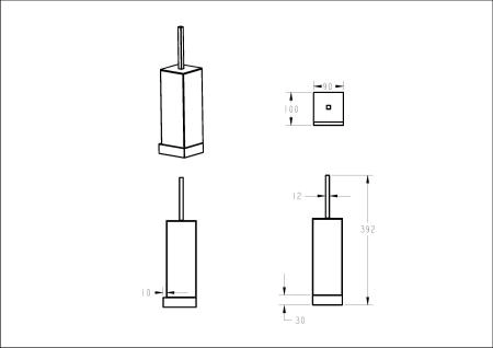 Держатель для туалетной бумаги Boheme без крышки Qubic Black 10735-B