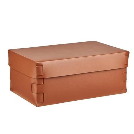 Colombo Adj Коробка Snob 32x20хH13.5см., настольная, цвет: коньяк/бордо