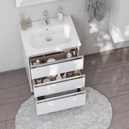 Roca The Gap Тумба подвесная 60x45x74см, с 3 ящиками, цвет: белый