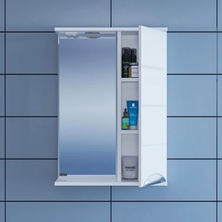 Зеркальный шкаф СаНта Родос 50 правый, с подсветкой (106014)