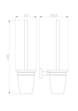 Туалетный ершик в комплекте WONZON & WOGHAND EASY, Хром (WW-8129)