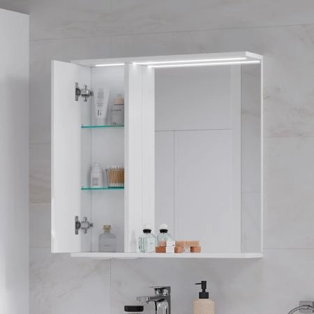 Зеркало-шкаф с LED подсветкой Volna Joli 60 левое (белый)