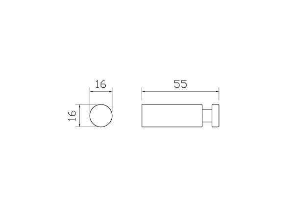 Крючок для ванной WONZON & WOGHAND EASY, Черный матовый (WW-8105-2-MB)