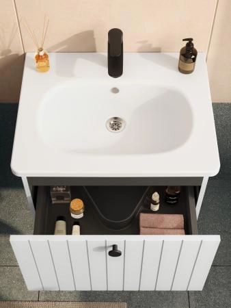 Тумба с раковиной  VitrA Root Groove  69415 60 см матовая белая МДФ