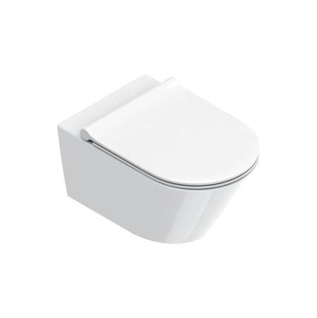 Catalano Zero Унитаз подвесной 55х35см, безободковый, смыв Tornado, покрытие Cataglaze+, цвет белый глянцевый