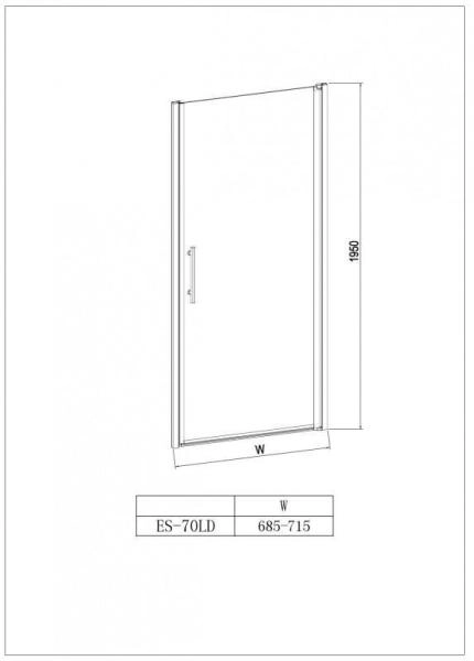 Душевая дверь в нишу Esbano ESBANO-70LD L/R 70x195 см