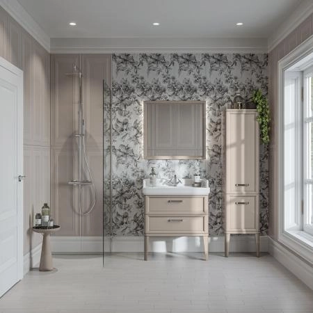 Тумба Kerama Marazzi POMPEI ПОМПЕИ PO.N.80.2\CAM напольная с 2 ящиками 80, камео бежевый глянцевый