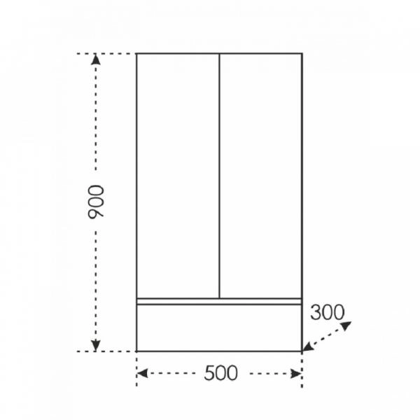 Шкаф подвесной СаНта Марс 50x90 см, 700244